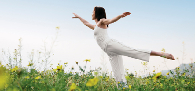 Graceful Woman in a Yoga Pose